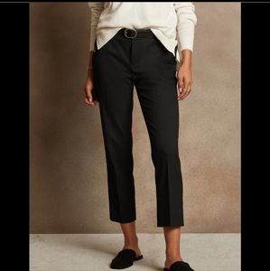 Banana Republic Avery Wool Black Straight Ankle Pants Work Office Trouser Size 4
